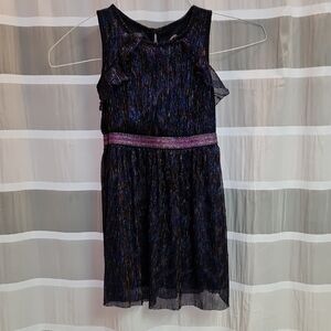 Wonder Nation Elegant Black and Metallic Purple Kids Dress